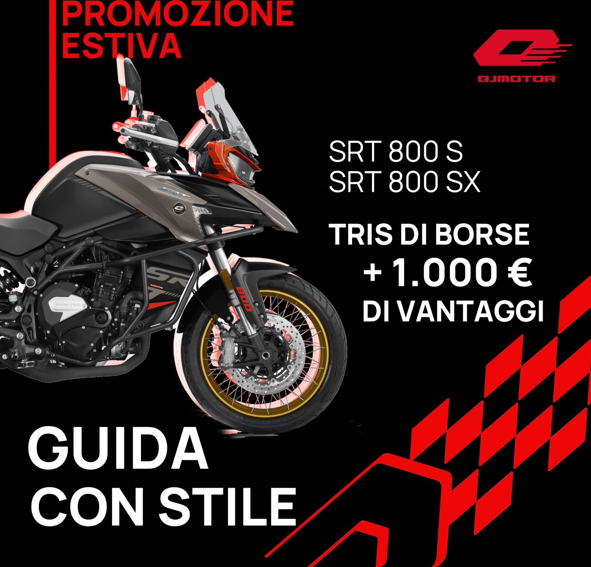 SRT 800S e SRT 800SX: Bonus di 1.000 euro + tris di borse incluse nel prezzo